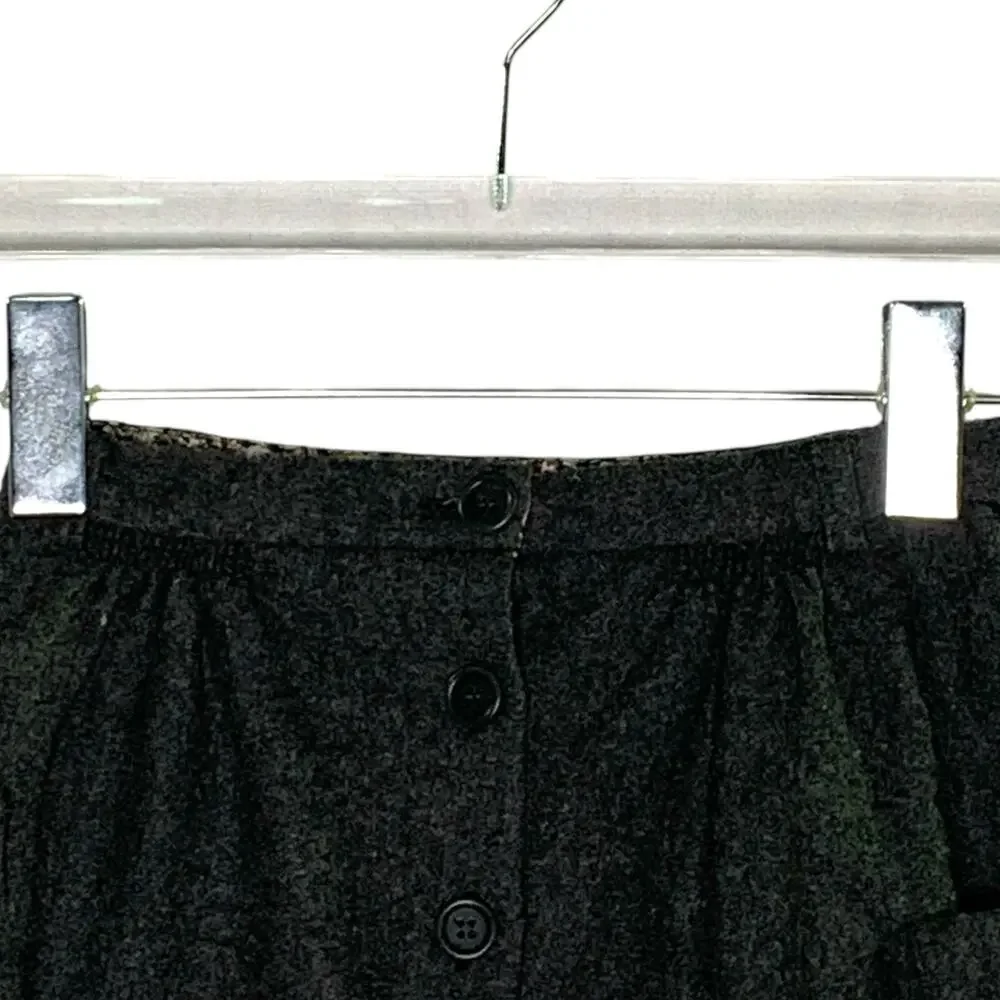 Bonpoint 8 Girls Charcoal Grey Mini Skirt Pleated Pockets Wool Blend Preppy